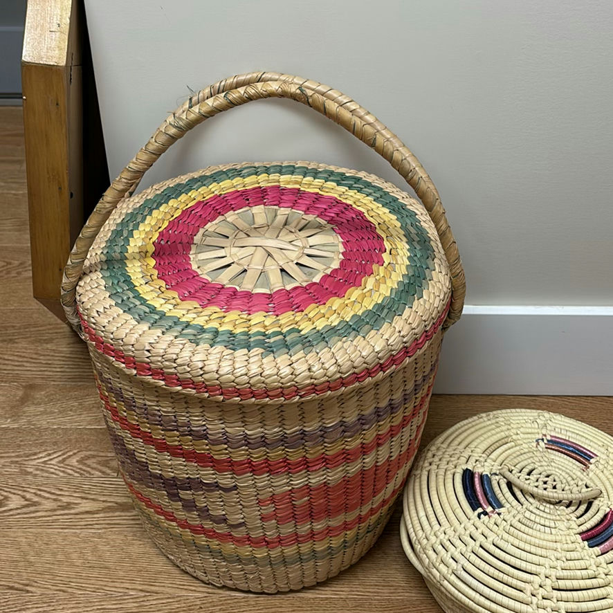 Woven Basket and Lidded Coiled Basket - image 5 of 10