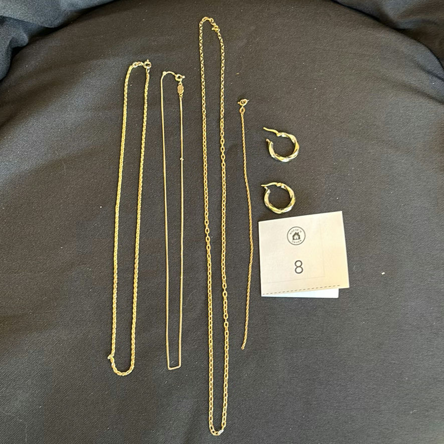 10K Gold Necklaces, Bracelet, and Hoop Earrings - image 1 of 14