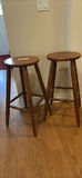 Pair of Wooden Bar Stools - thumbnail 1 of 9