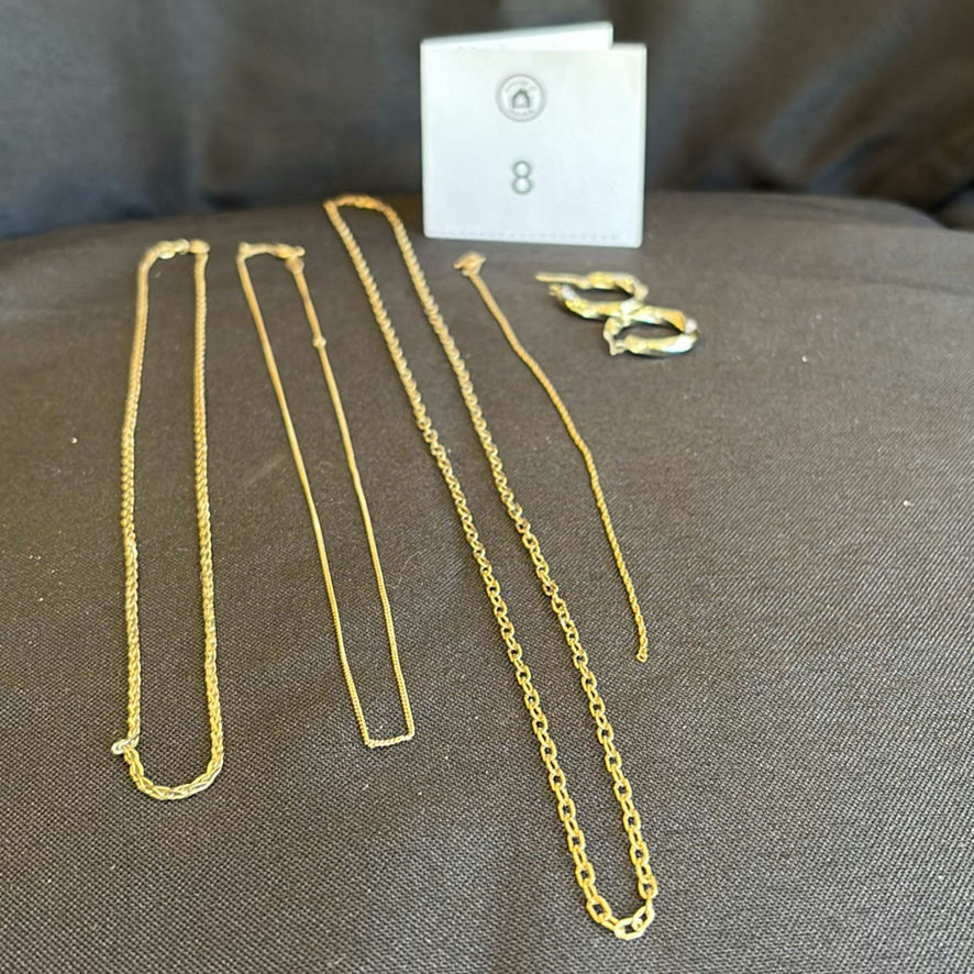 10K Gold Necklaces, Bracelet, and Hoop Earrings - image 2 of 14