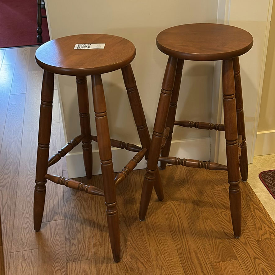 Pair of Wooden Bar Stools - image 2 of 9