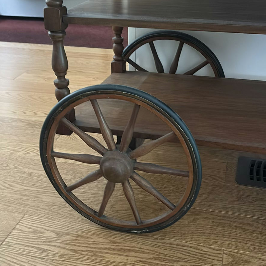Wooden Drop-Leaf Tea Cart - image 2 of 11