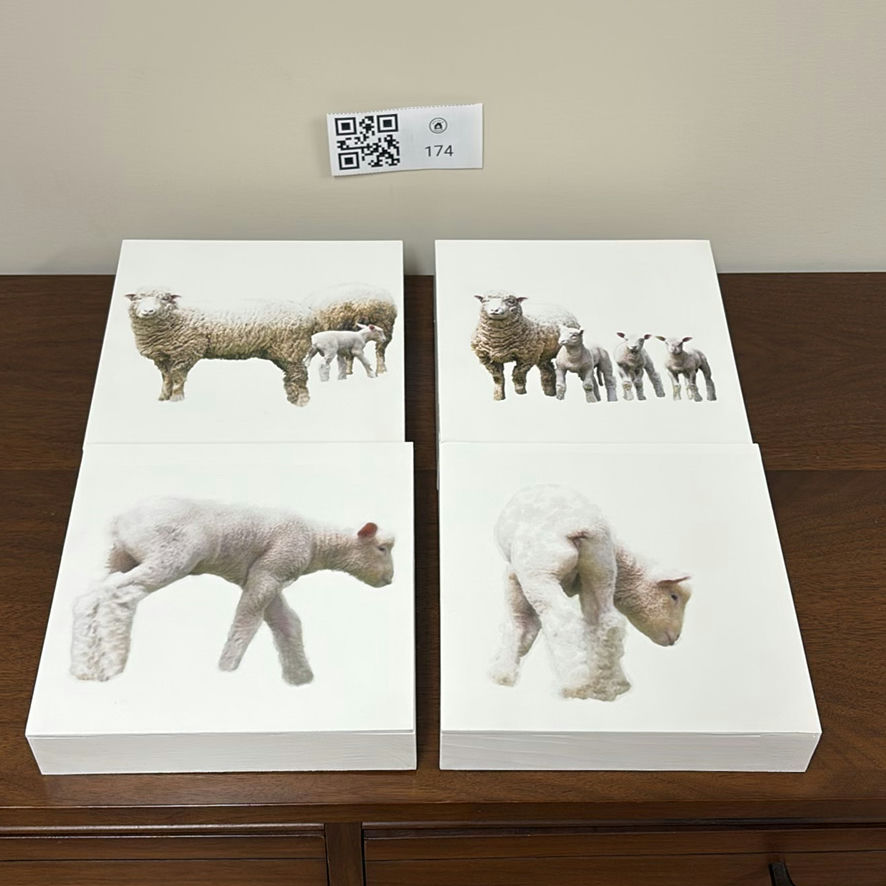 Set of Four Sheep and Lamb Wooden Wall Art Pieces - image 1 of 8