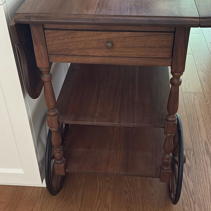 Wooden Drop-Leaf Tea Cart - image 5 of 11