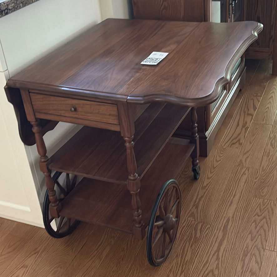 Wooden Drop-Leaf Tea Cart - image 4 of 11