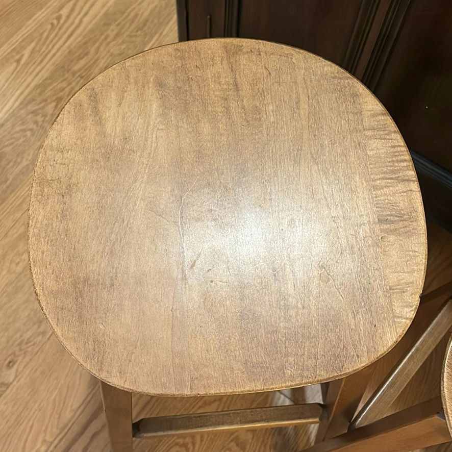 Set of Three Wooden Bar Stools - image 2 of 9