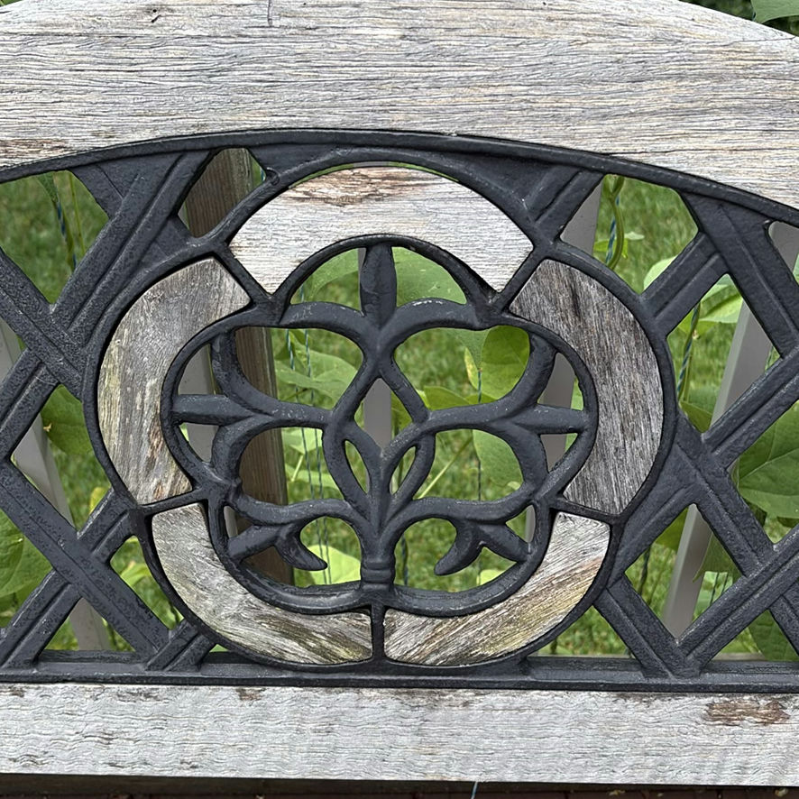 Outdoor Cast Iron & wood Garden Bench - image 4 of 11