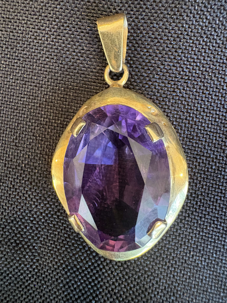 18K Gold Amethyst Pendant with Appraisal - image 6 of 10