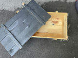 2 Box Storage: Black Wooden Storage Chest And Grey Painted Smaller Wood Box - thumbnail 1 of 9