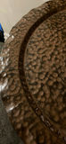 Hammered Metal Folding Tray Table and Framed Village Needlepoint Artwork - thumbnail 3 of 9