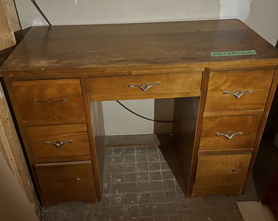 Wooden Desk with Drawers - Image 1 of 4