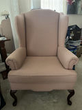 Set Of 2 - Pink Upholstered Wingback Chairs - thumbnail 1 of 7