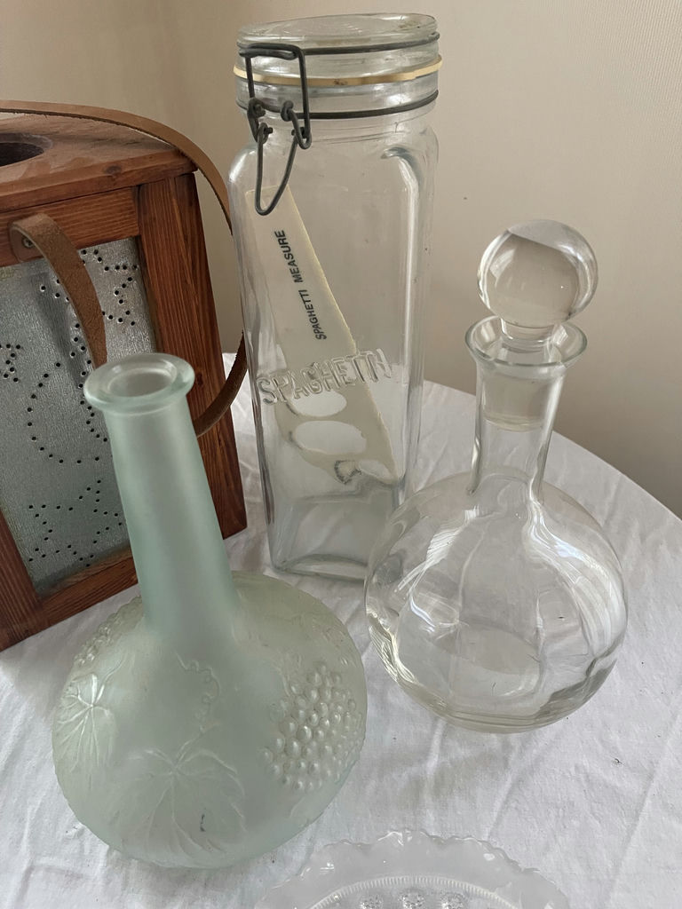 Assorted Decorative Glassware and Wooden Lantern - image 5 of 9