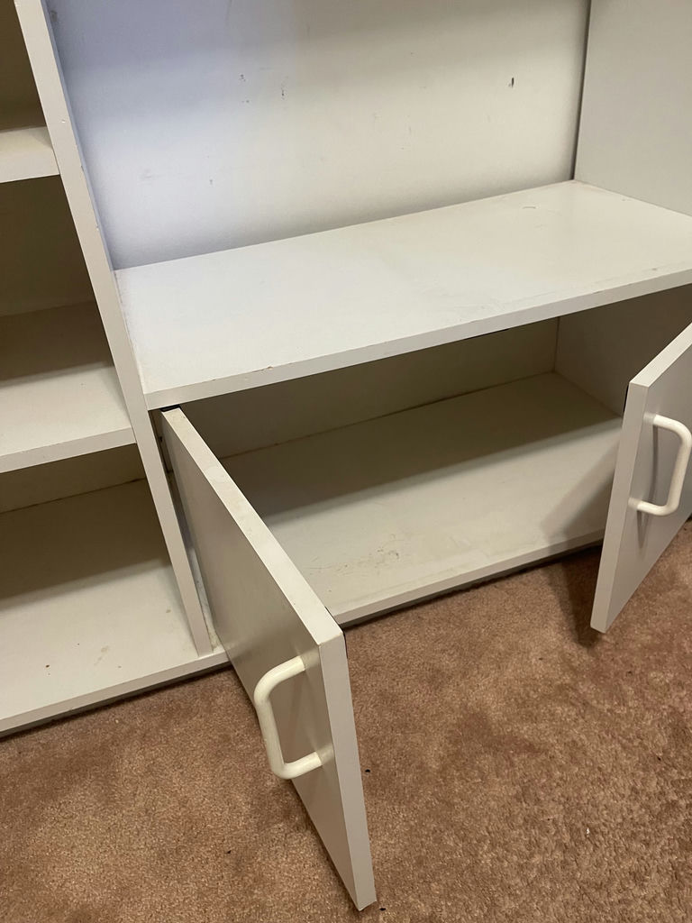 White Storage Cabinet with Shelves and Two-Door Cabinet - image 2 of 4