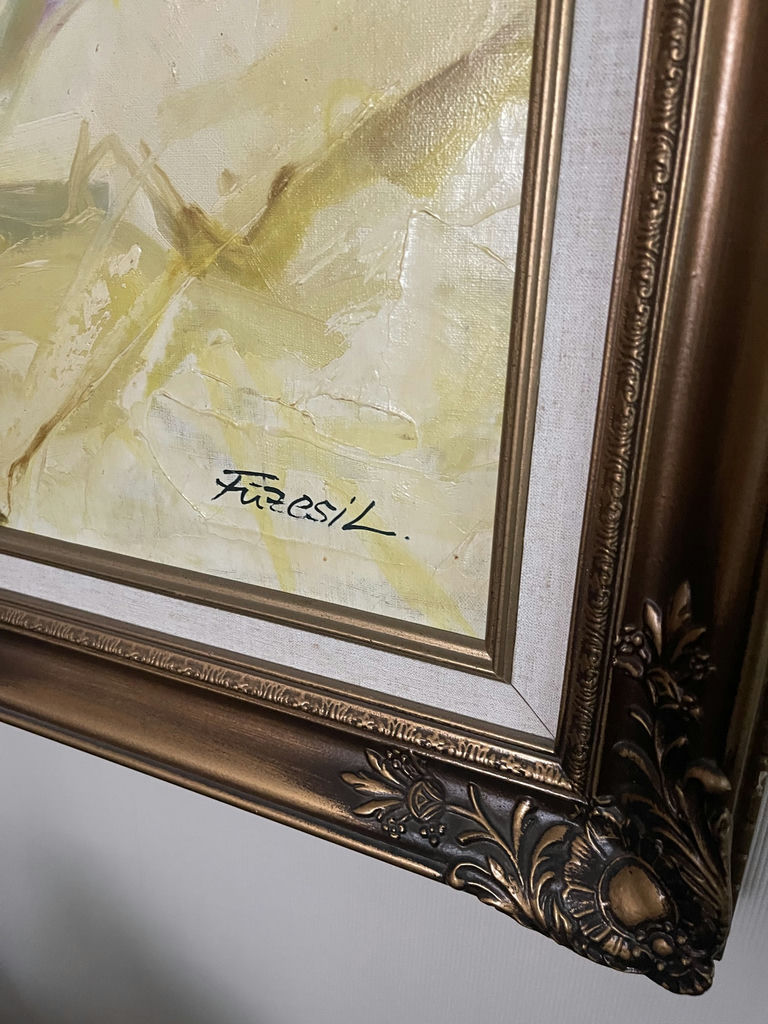 Lajos Füzesi - Oil on canvas Portrait - image 2 of 6