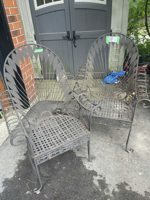 Pair of Metal Patio Chairs - Image 1 of 6