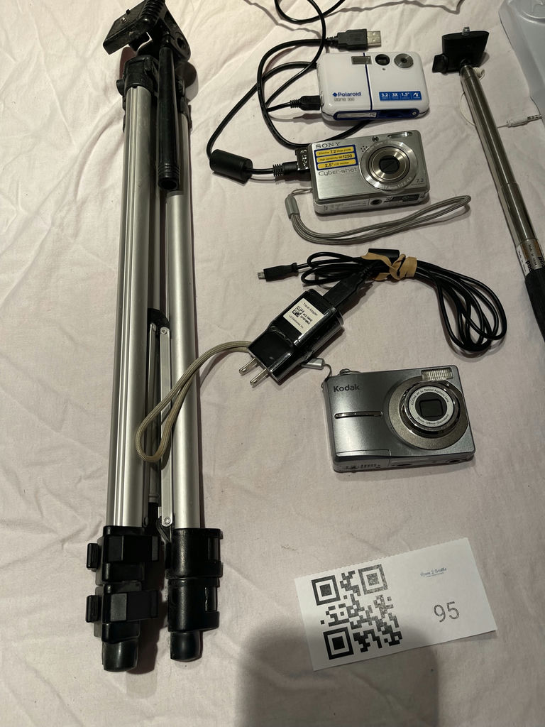 Tripod, Assorted Digital Cameras, Cell Phones, and Electronics Accessories - image 2 of 9