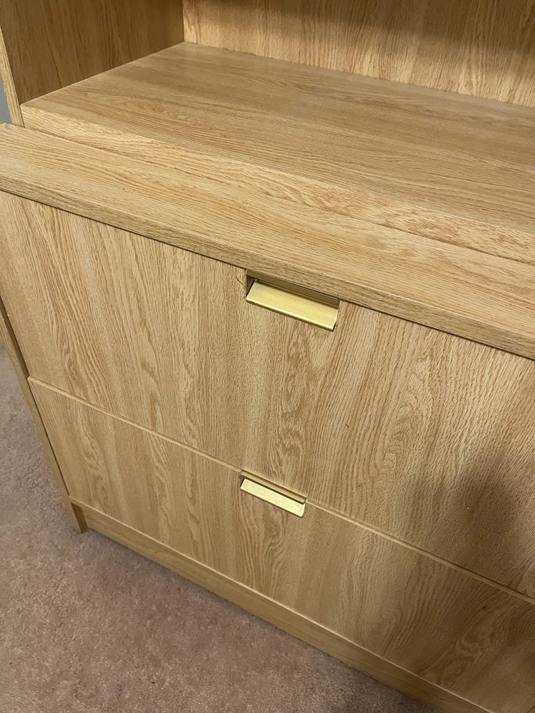 Woodgrain Storage Cabinet and Bookshelf with File Drawers - image 3 of 6