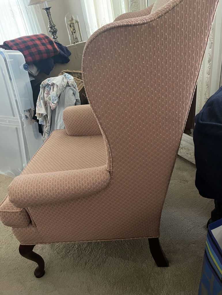 Set Of 2 - Pink Upholstered Wingback Chairs - image 4 of 7