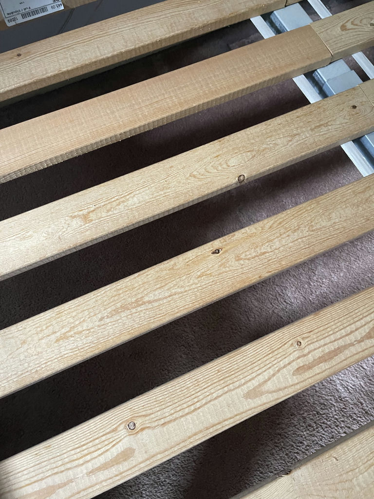 IKEA Metal Bed Frame with Wooden Slats - image 2 of 6