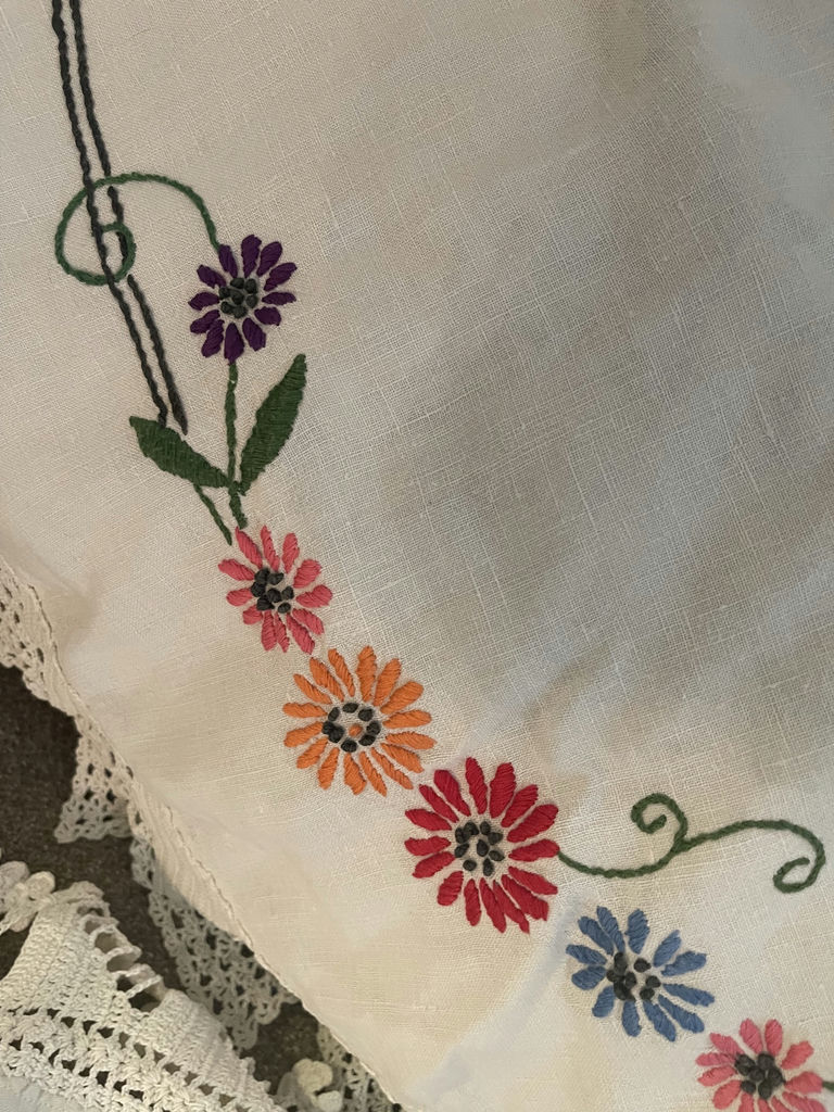 Assorted Lace and Embroidered Table Linens - image 6 of 9