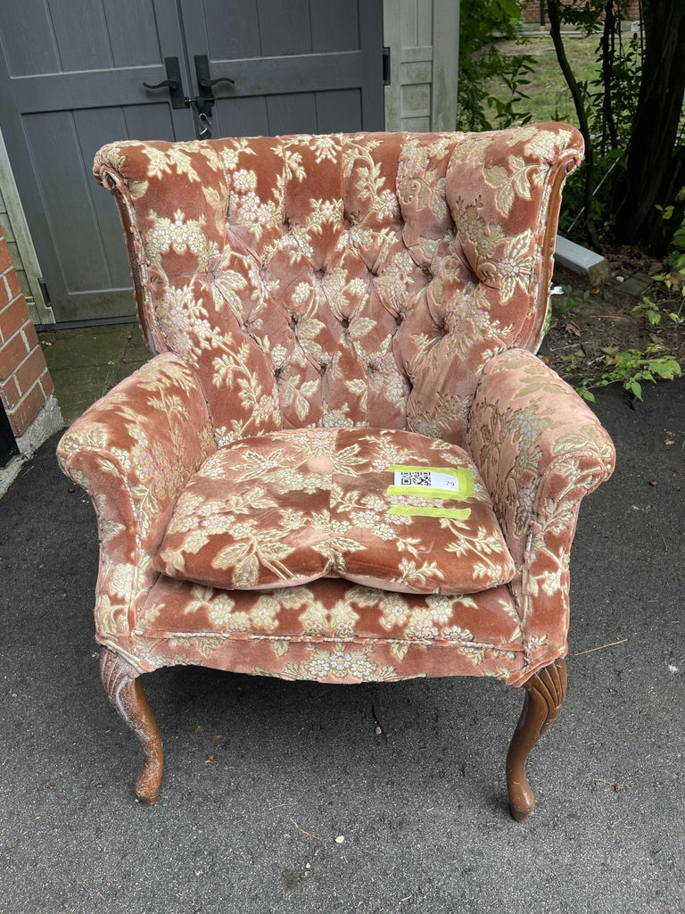 Tufted Floral Upholstered Wingback Armchair - image 1 of 5