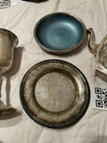 Silver Tea Set Pieces, Goblets, Bowl, and Tray - thumbnail 1 of 5