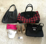 Assorted Handbags, Shoes, Hat, and Headband - thumbnail 1 of 6