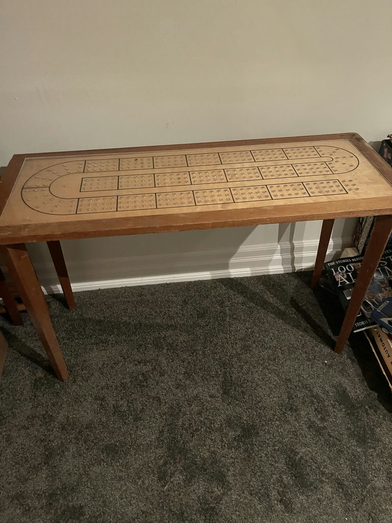 Wooden Cribbage Game Table - image 2 of 5