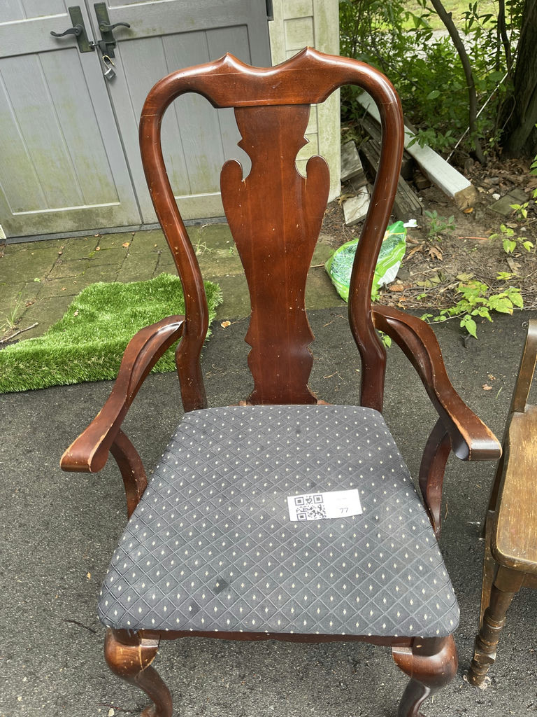 3 Chairs- Wooden Armchair & Single Cream Dining Chair - image 3 of 11