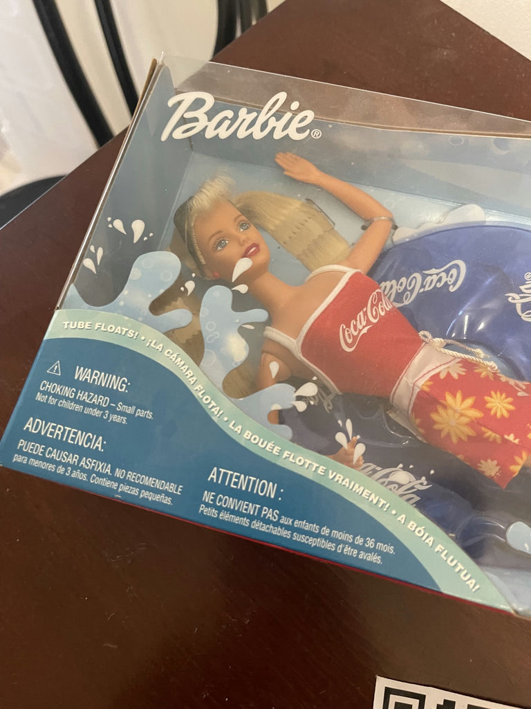 1999 Vintage Barbie Coca-Cola Splash Doll with Inflatable Tube - image 9 of 10