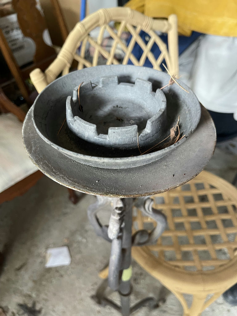 Outdoor Metal Chair and Round Glass Table - image 8 of 8