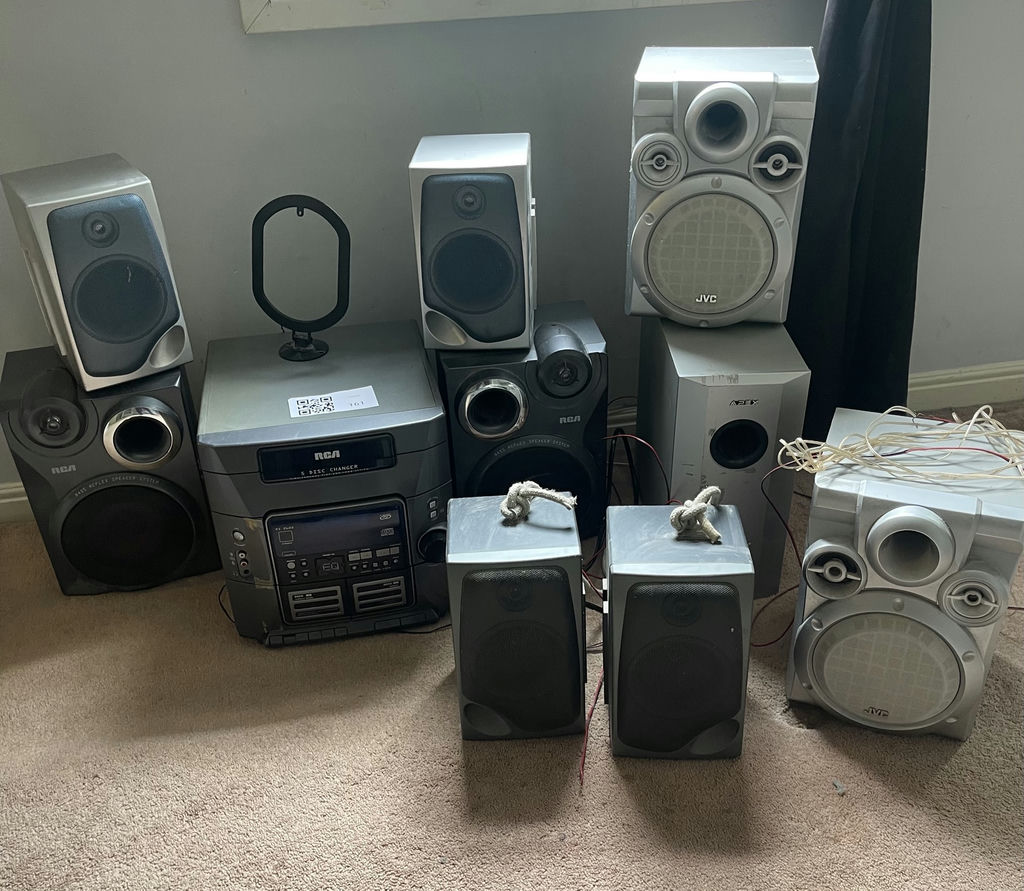 RCA Stereo System with Speakers and Additional JVC and Apex Speakers - image 1 of 8