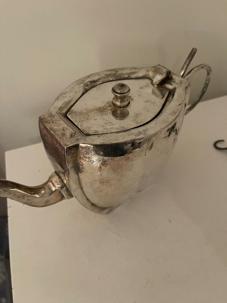 Silver Tea Set Pieces, Goblets, Bowl, and Tray - image 5 of 5