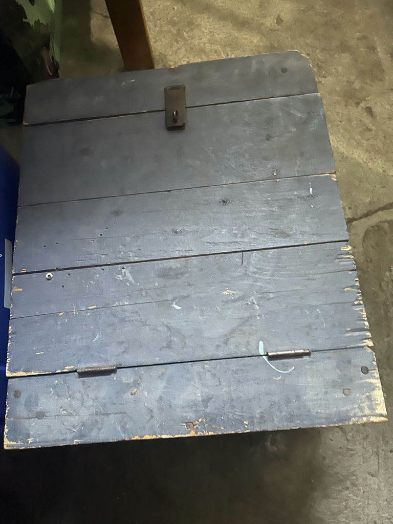 2 Box Storage: Black Wooden Storage Chest And Grey Painted Smaller Wood Box - image 6 of 9