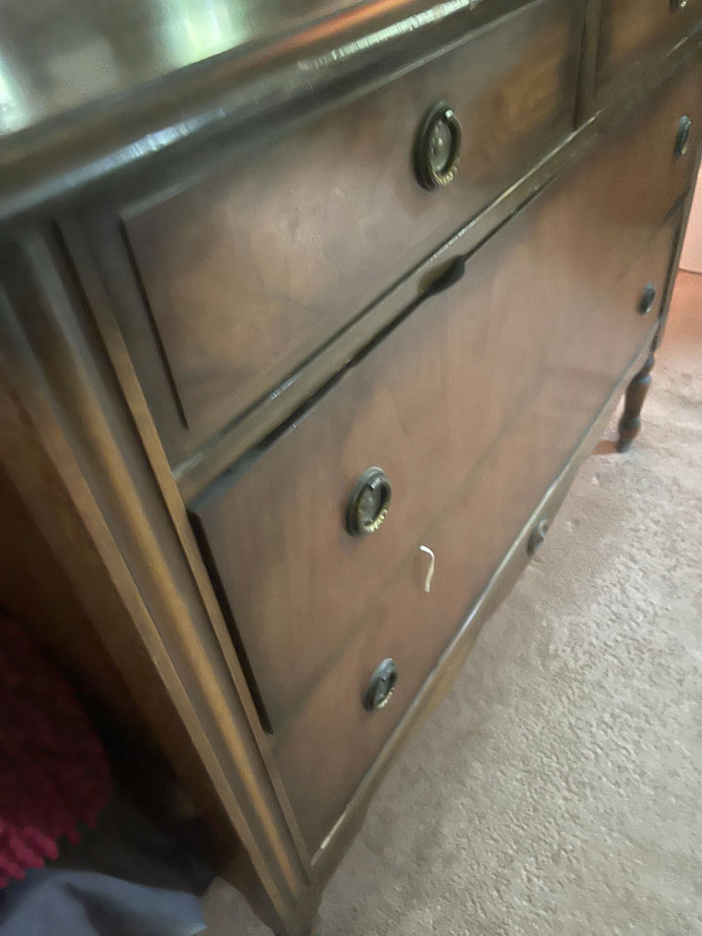 Wooden Dresser with Attached Mirror - image 3 of 6