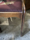 5 Dining Chairs- Wooden Chairs with Burgundy Upholstery and One Curved Wooden Seat Chair - thumbnail 12 of 15