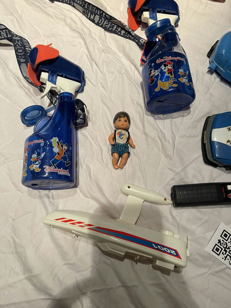 Assorted Toy Vehicles, Disneyland Water Bottles, and Doll - image 3 of 6