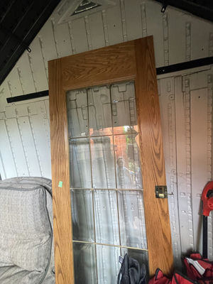 Pocket Door - Wood-Framed Glass Sliding Door - Image 1 of 4