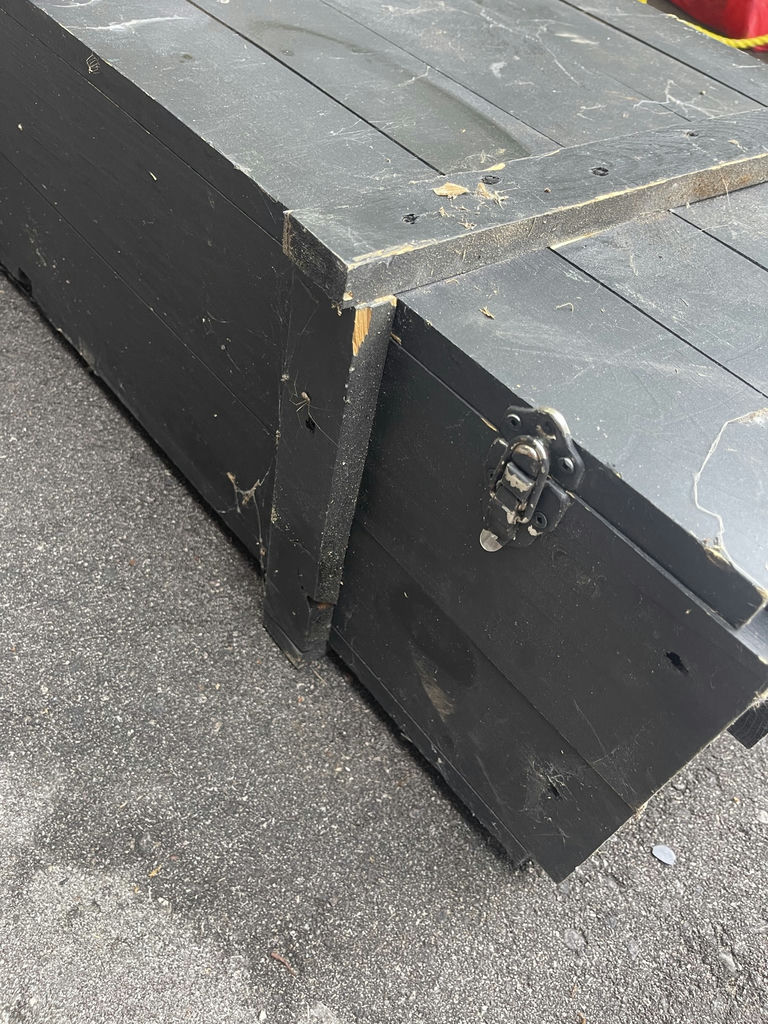 2 Box Storage: Black Wooden Storage Chest And Grey Painted Smaller Wood Box - image 5 of 9