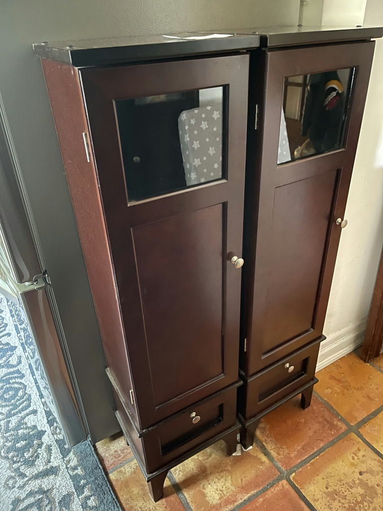 Pair of Dark Wood Storage Cabinets - image 1 of 5