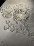 Glass Punch Bowl Set with Cups and Serving Bowls - thumbnail 1 of 7