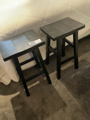 Pair of Black Wooden bar Stools - Image 1 of 6