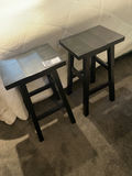 Pair of Black Wooden bar Stools - thumbnail 1 of 6