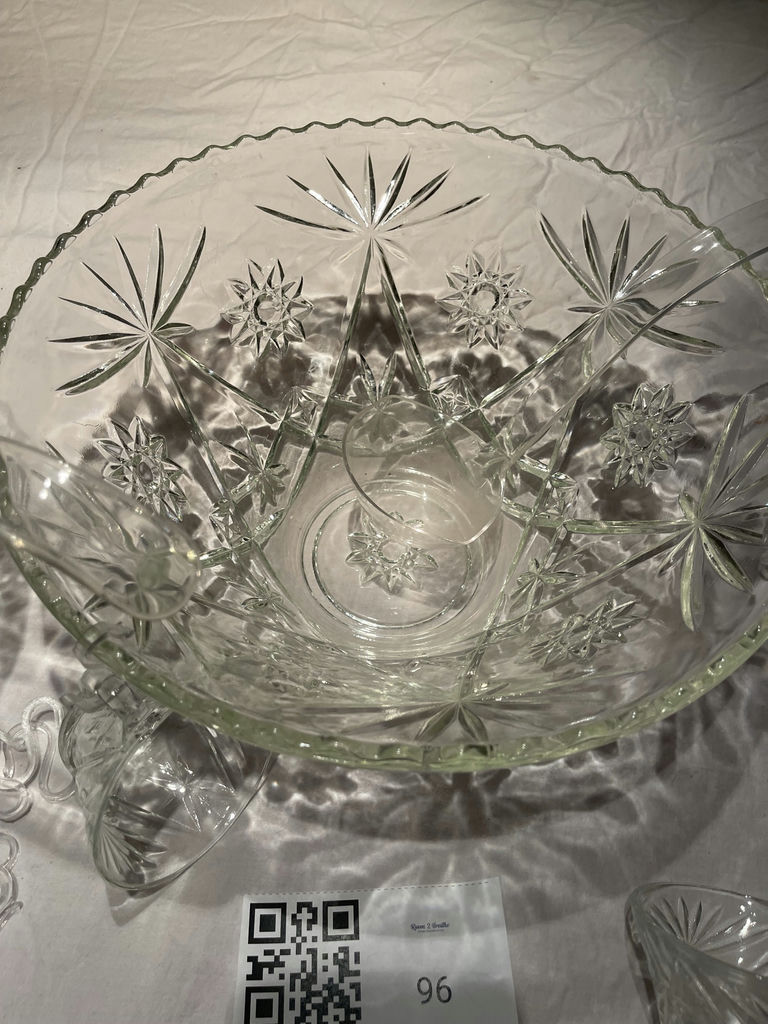 Glass Punch Bowl Set with Cups and Serving Bowls - image 6 of 7