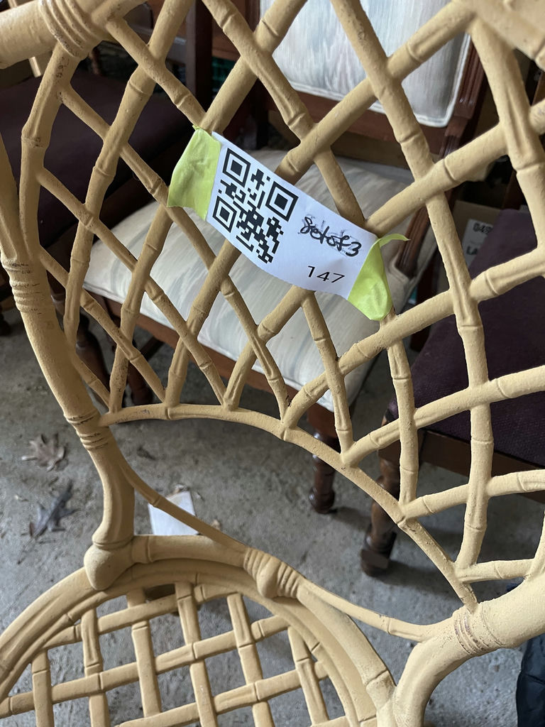 Outdoor Metal Chair and Round Glass Table - image 6 of 8