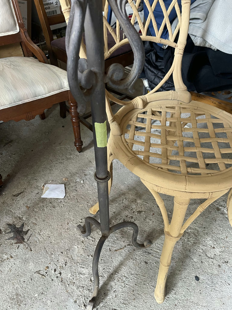 Outdoor Metal Chair and Round Glass Table - image 7 of 8