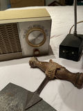 Vintage - Radio, Lamps, Red Glass Exit Sign, Glass Dishes, and Metal Tool - thumbnail 4 of 9