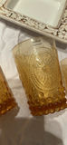 Two Ceramic Serving Trays and Four Amber Glass Tumblers And candle Holder - thumbnail 2 of 8
