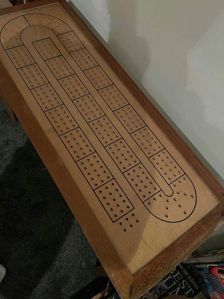 Wooden Cribbage Game Table - image 3 of 5